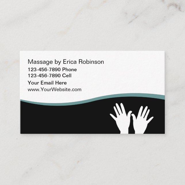 Modern Massage Therapist Theme  Business Card (Front)