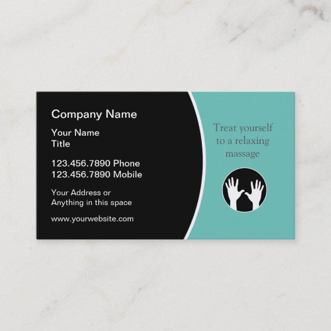 Modern Massage Therapy Theme Business Card (Front)