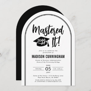 Modern Mastered It Master's Degree Graduation Invitation