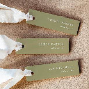 Modern Matcha Green Wedding Name Place Cards