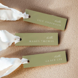 Modern Matcha Green Wedding Place Card