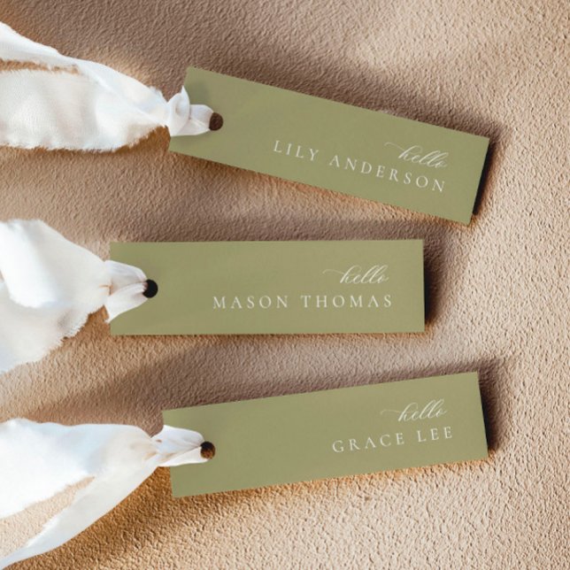 Modern Matcha Green Wedding Place Card (Creator Uploaded)
