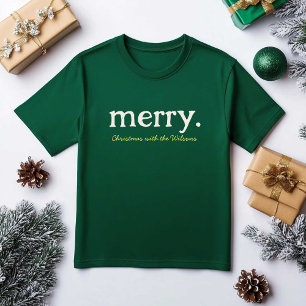 Modern Matching Family Minimalist Merry Christmas T-Shirt