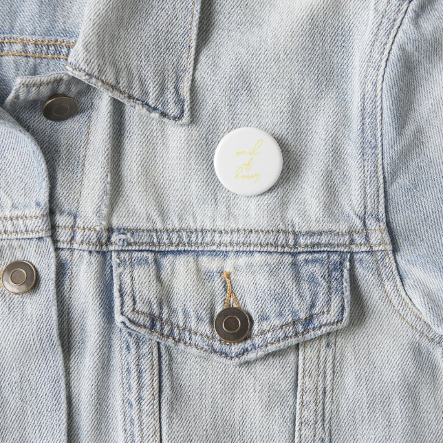 Modern Matching Maid of Honour Bach Party | Yellow 3 Cm Round Badge (In Situ)