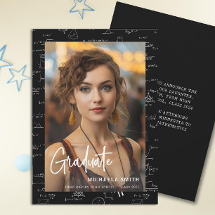 Modern Math Script Photo Graduation Announcement