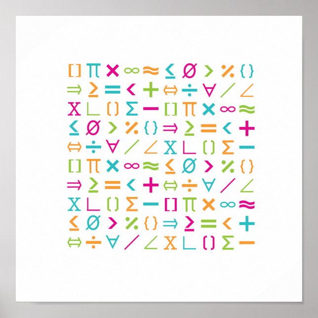 Modern Math Signs & Symbols Pattern (Front)