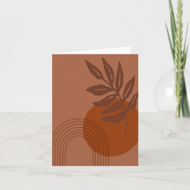 Modern Matisse Inspired Abstract Shapes Terracotta Card (Front)