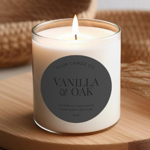 Modern Matte Black Candle Label