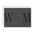 Modern Matte Black Minimalist Monogram Wedding