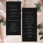 Modern Matte Black Minimalist Wedding Programme<br><div class="desc">Create your own personalised wedding programs featuring modern typography and minimalist design in matte black colour.</div>
