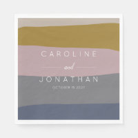 Modern Mauve and Blue Colour Block Custom Wedding