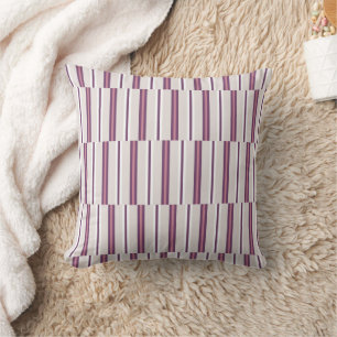 Modern Mauve and Plum Stripe Cushion