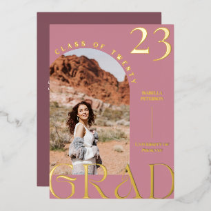 Modern Mauve Boho Chic Graduation Photo