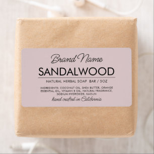 Modern mauve cosmetics soap ingredients label