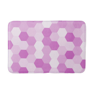 Modern Mauve Hexagonal Geometric Pattern  Bath Mat