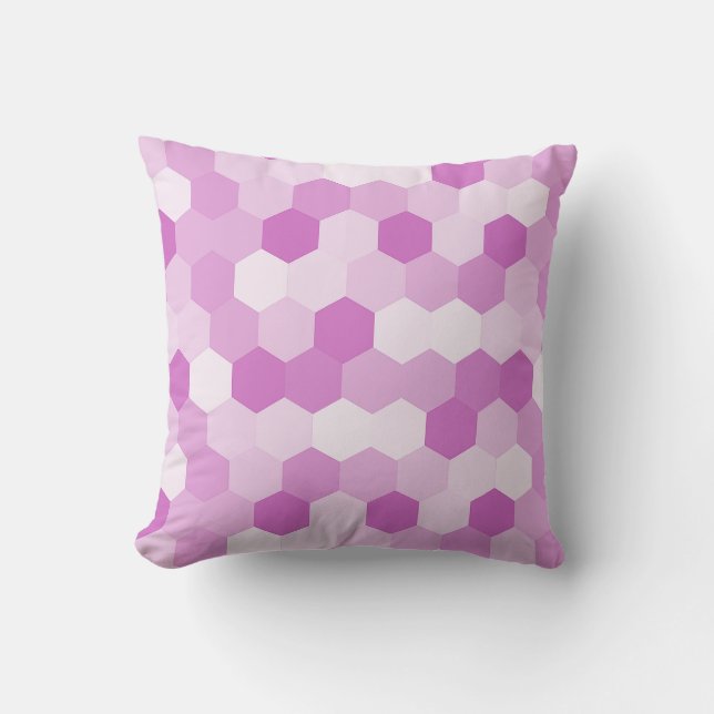 Modern Mauve Hexagonal Geometric Pattern  Cushion (Front)