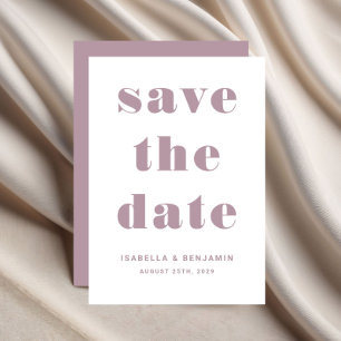 Modern Mauve Pink Typography Wedding Save The Date
