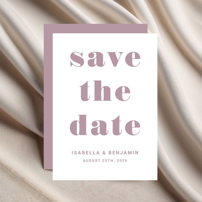 Modern Mauve Pink Typography Wedding Save The Date (Modern Mauve Pink Typography Wedding Save The Date)