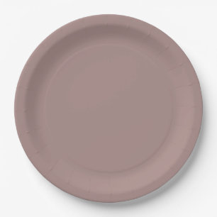 Modern Mauve Taupe Plain Solid Colour Paper Plate