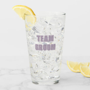 Modern Mauve Team Groom Bachelor Party Glass