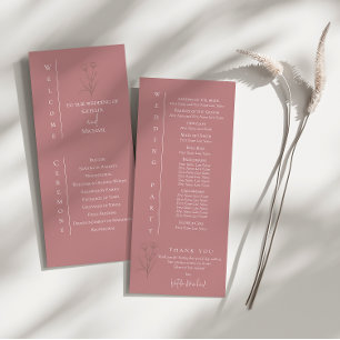 Modern Mauve Wedding Ceremony Program