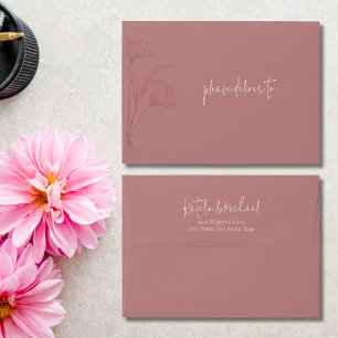 Modern Mauve Wedding Envelope