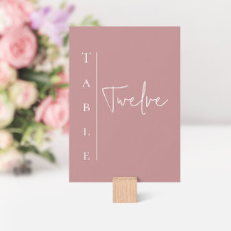Modern Mauve Wedding  Table Number
