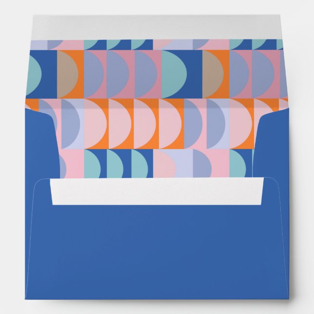 Modern Maximalist Unique Blue Purple Bridal Shower Envelope (Back (Bottom))