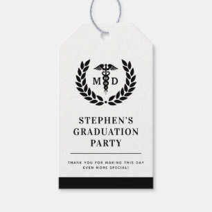 Modern MD Doctor of Medicine Med School Graduation Gift Tags
