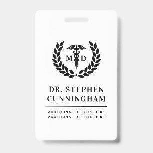 Modern MD Doctor of Medicine Med School Graduation ID Badge