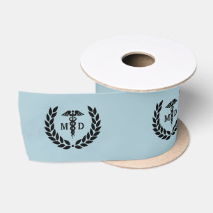 Modern MD Doctor of Medicine Med School Graduation Satin Ribbon