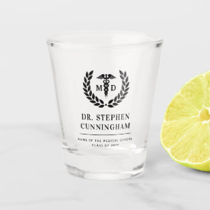 Modern MD Doctor of Medicine Med School Graduation Shot Glass