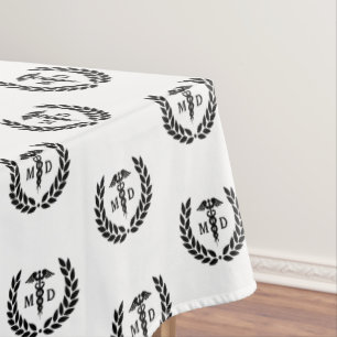 Modern MD Doctor of Medicine Med School Graduation Tablecloth