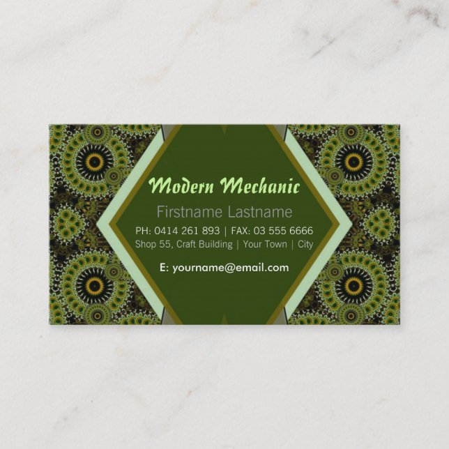 Modern Mechanic Business Card (Front)