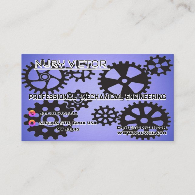 Modern Mechanic Pro Business Name Card  (Front)