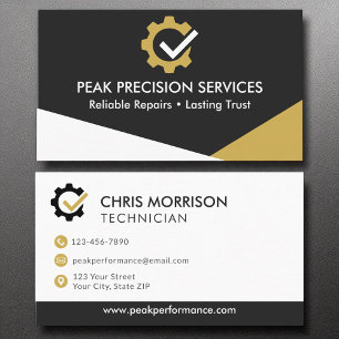 Modern Mechanic Professional Service Repair Logo Business Card