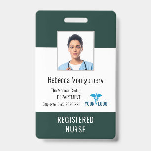 Modern Medical Business Employees Nurse Photo ID Badge