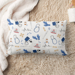 Modern Medical Doctor Nurse Pattern Lumbar Cushion