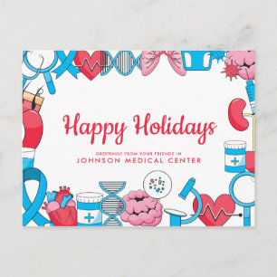 Modern Medical Doctor's Holiday Greeting Postcard