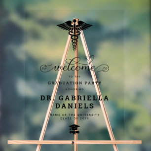 Modern Medical School Doctor Graduation Welcome Acrylic Sign