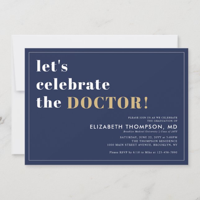Modern Medical School Grad Doctor Graduation Party Invitation (Front)
