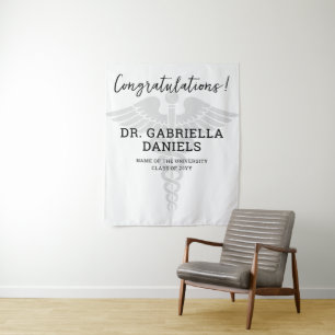 Modern Medical Symbol Med School Doctor Graduation Tapestry