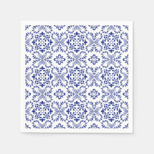 Modern Mediterranean Blue Mosaic Wedding Napkin