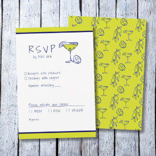Modern Mediterranean limoncello Lime Green RSVP Card