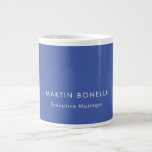 Modern Medium Blue Plain Minimalist Add Name Large Coffee Mug<br><div class="desc">Modern Professional Simple Business Card Templates.</div>