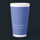 Modern Medium Blue Plain Minimalist Add Name Latte Mug<br><div class="desc">Modern Professional Simple Templates.</div>