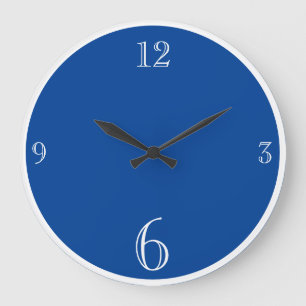 Modern Medium Blue Solid colour Basic minimalist Large Clock