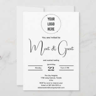 Modern meet and greet business minimalist  invitat invitation