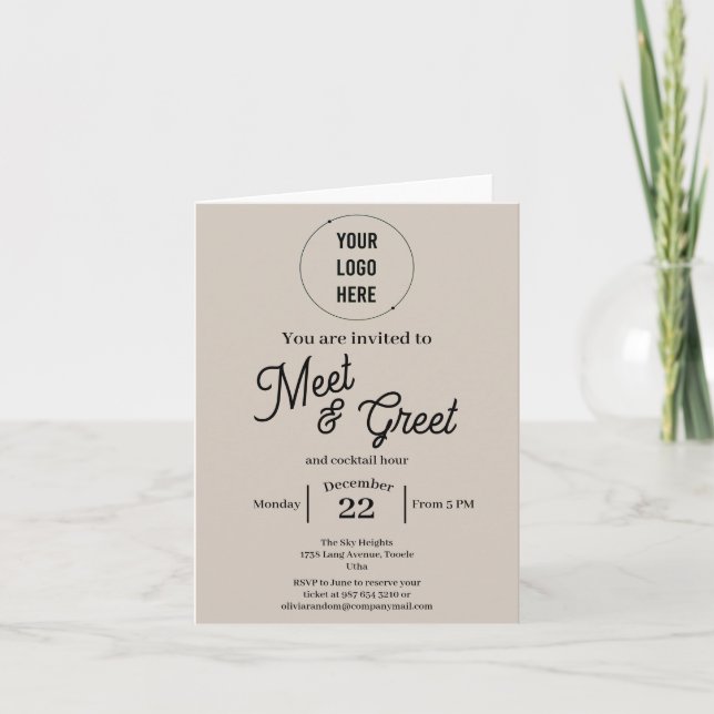 Modern meet and greet business minimalist  invitation (Front)