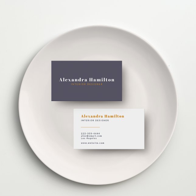 Modern Meets Muted: Chic Mauve & Mustard Yellow Business Card (A stylish modern mauve and mustard yellow business card with classic typography.)
